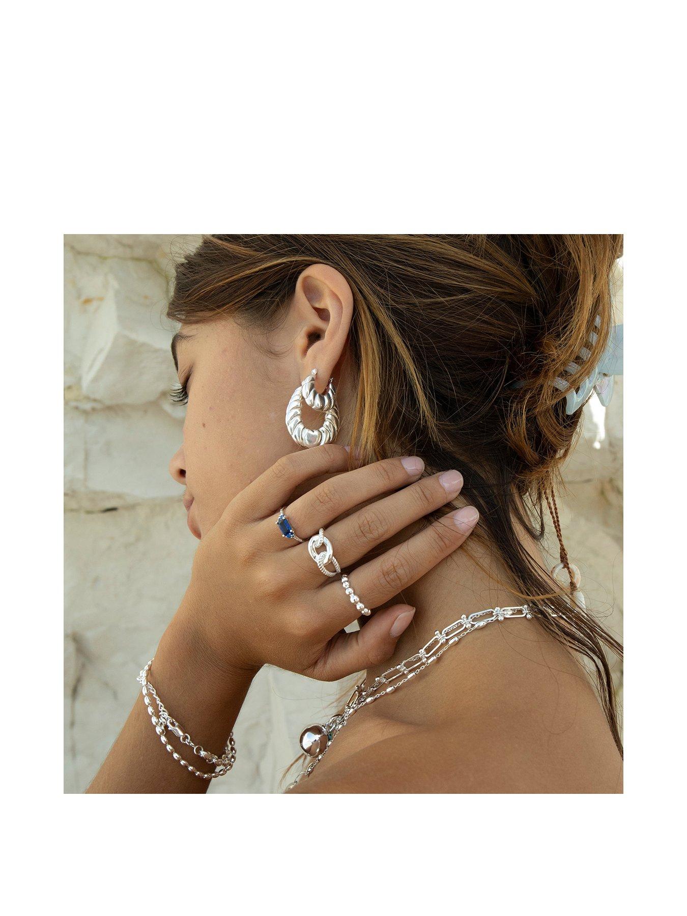 Image 2 of 5 of Seol + Gold Sapphire CZ Baguette Ring