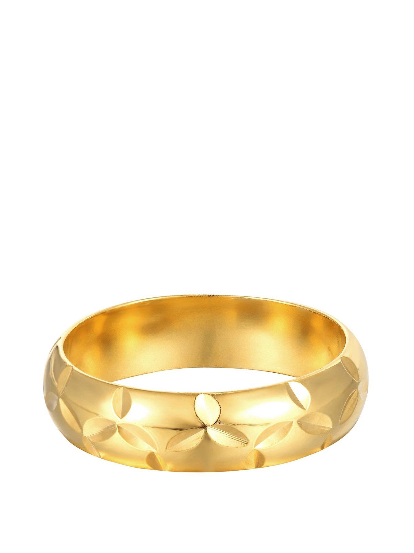 Product photograph of Seol Gold Diamond Cut Band Ring from very.co.uk