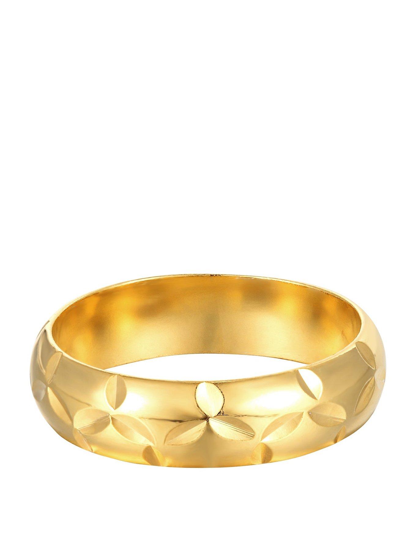 Seol + Gold Diamond Cut Band Ring - Gold