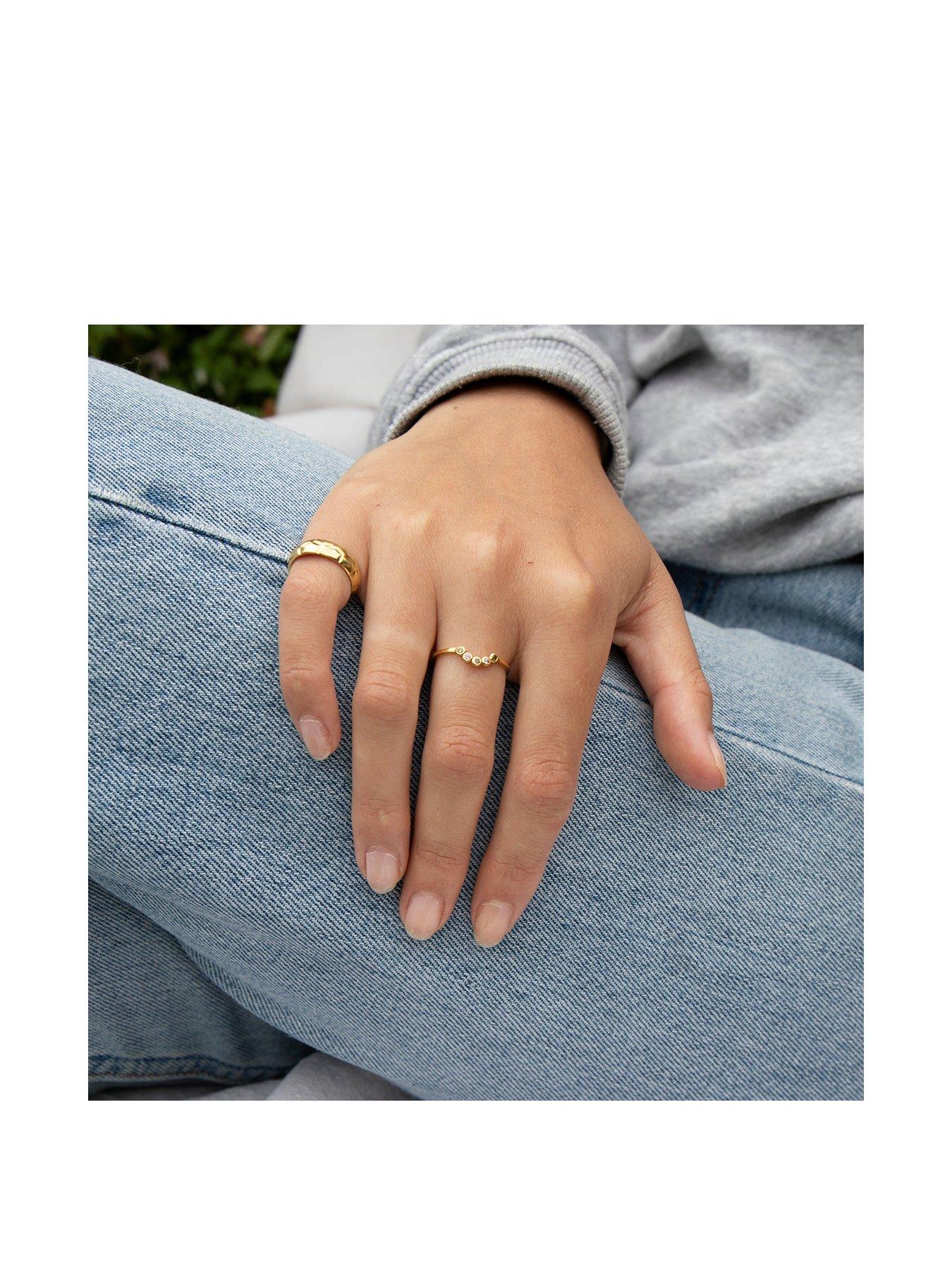 Image 2 of 5 of Seol + Gold Diamond Cut Band Ring
