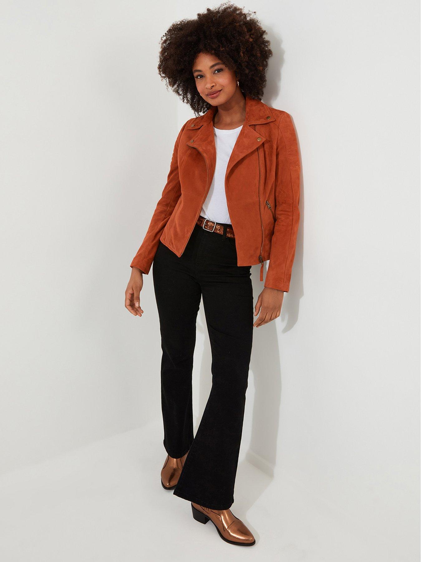 Orange suede jacket hotsell