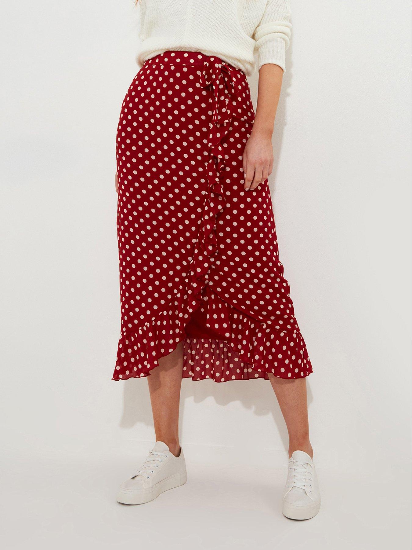 Joe Browns Polka Dot Midi Skirt Red Very