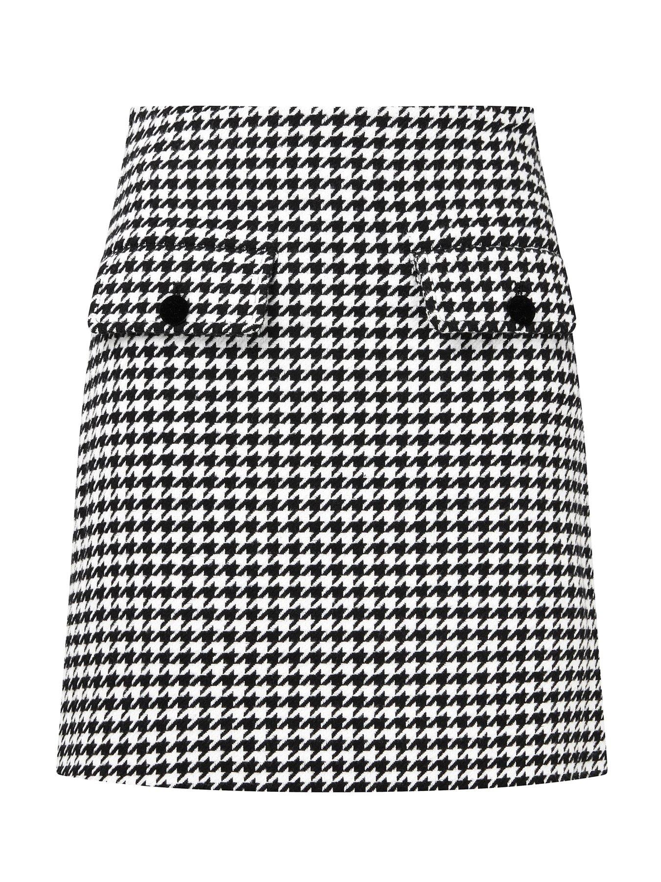 Black and white dogtooth skirt hotsell