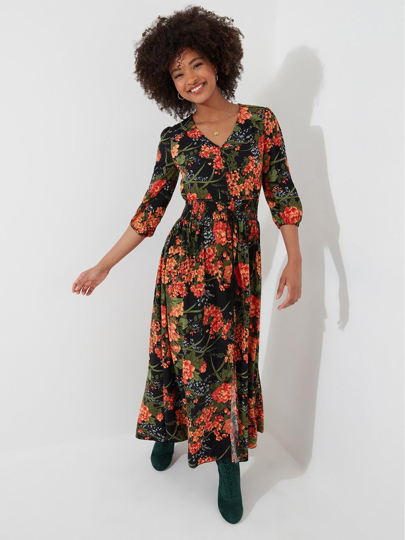 Joe Browns Petite Sienna Floral Midi Dress Black Very