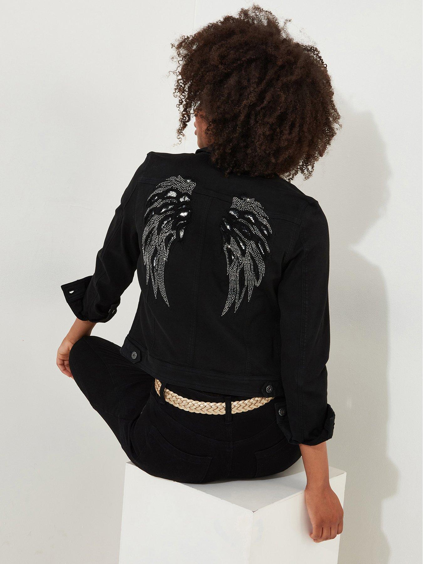 undefined Black Embellished Denim Jacket