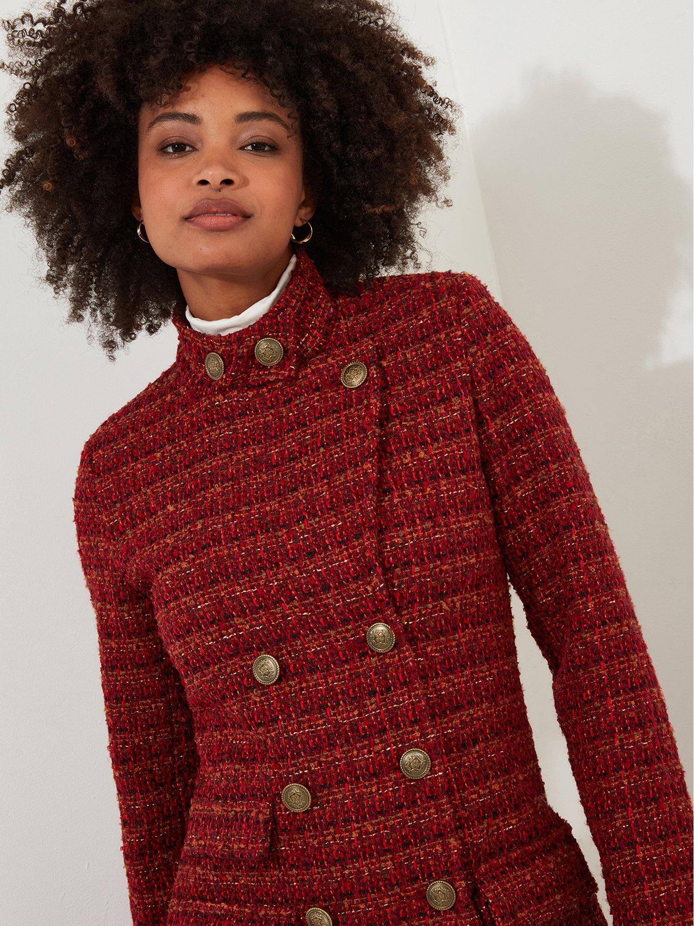 Red tweed coat shop