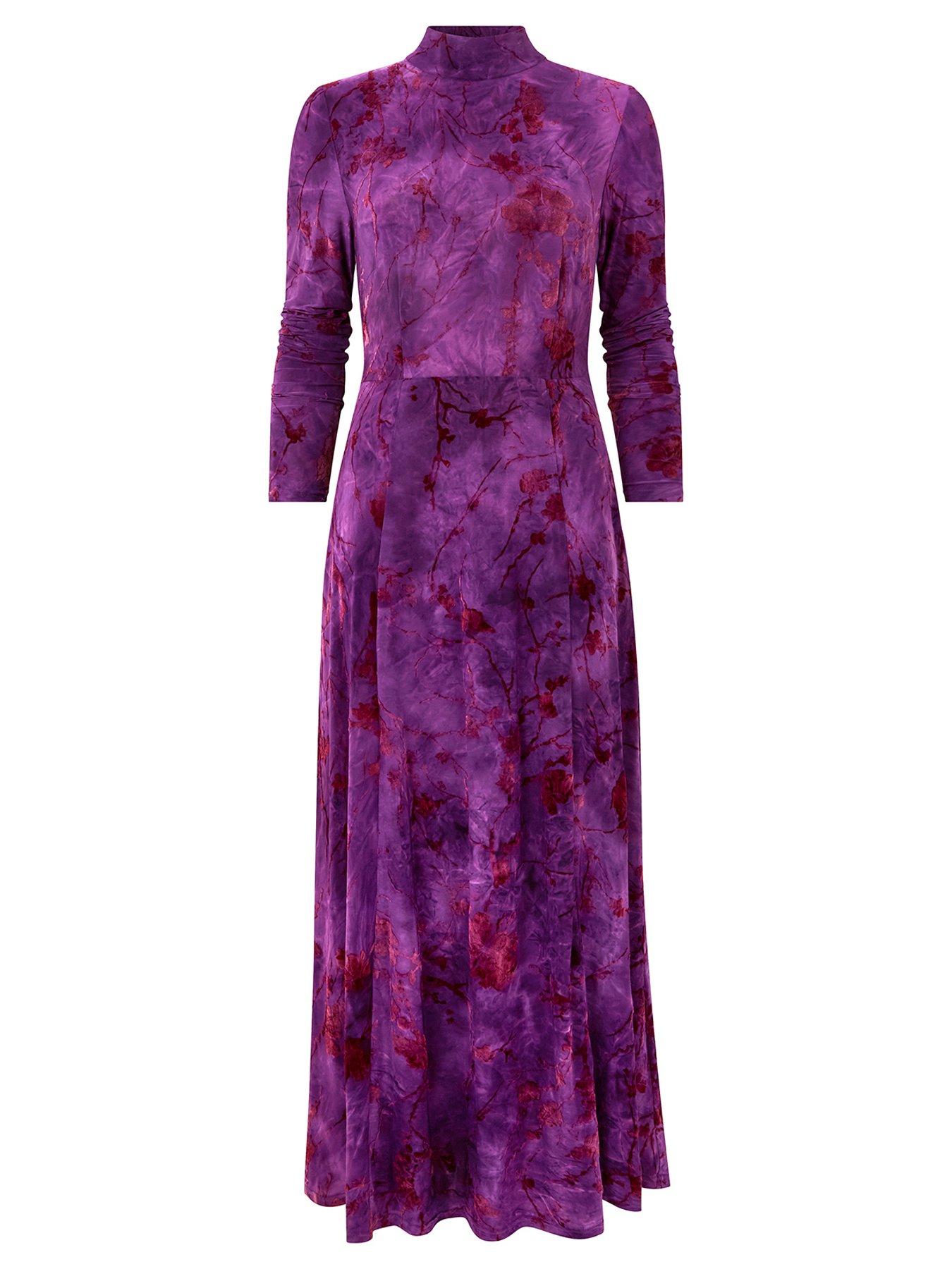 Image 5 of 6 of Joe Browns Purple Flocked Jersey Dress