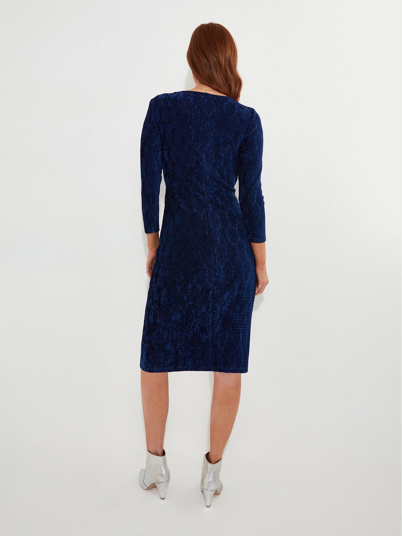 Joe Browns Vivian Stretch Velour Dress Blue Very