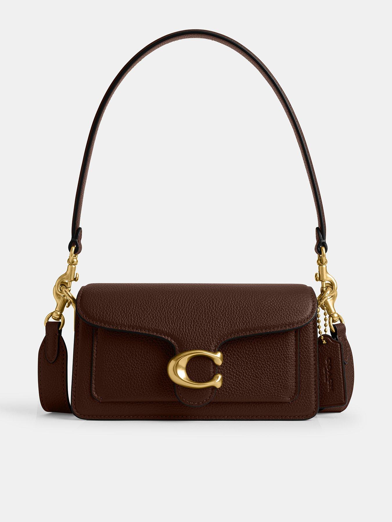 undefined Tabby 20 Refresh Polished Pebble Leather Shoulder Bag - Dark Brown