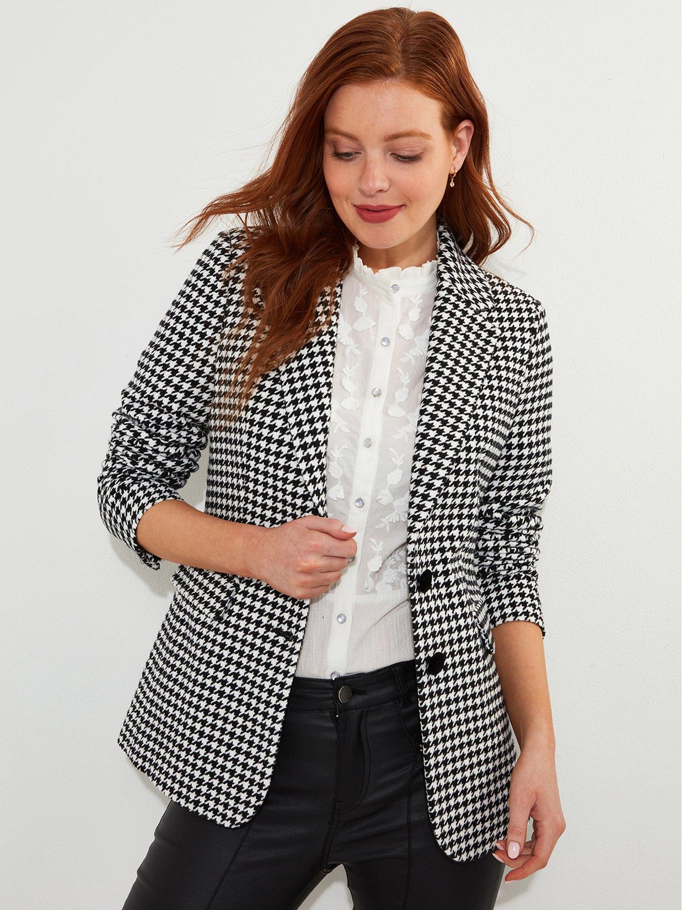 Dogtooth Jacket Black And White