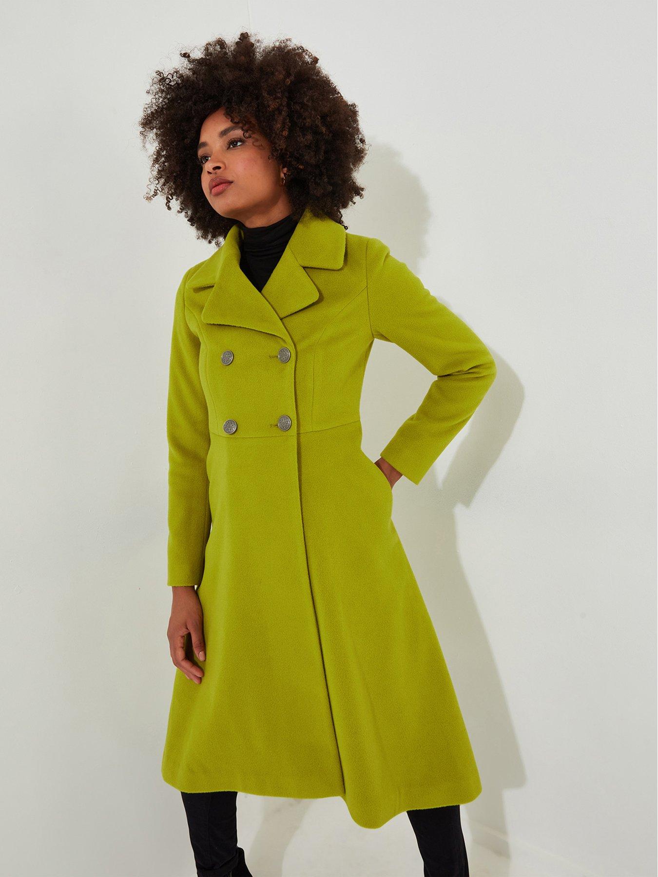 Image 2 of 6 of Joe Browns Lime Double Breasted Maxi Coat