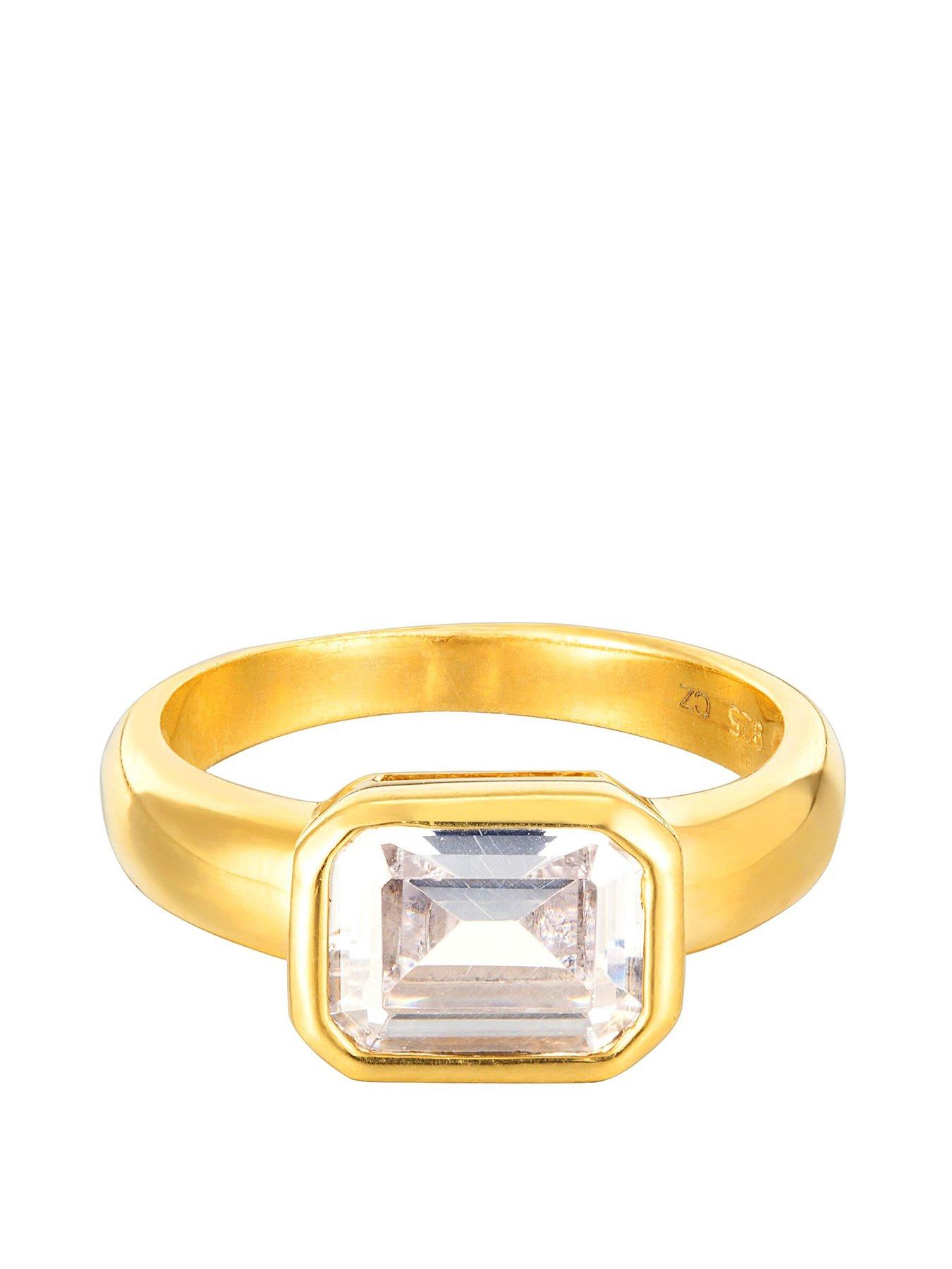 Product photograph of Seol Gold Large Cz Ring from very.co.uk