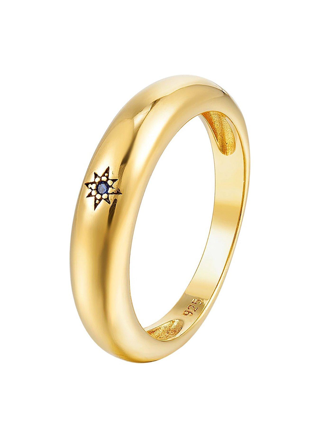 Product photograph of Seol Gold Sapphire Star Domed Ring from very.co.uk