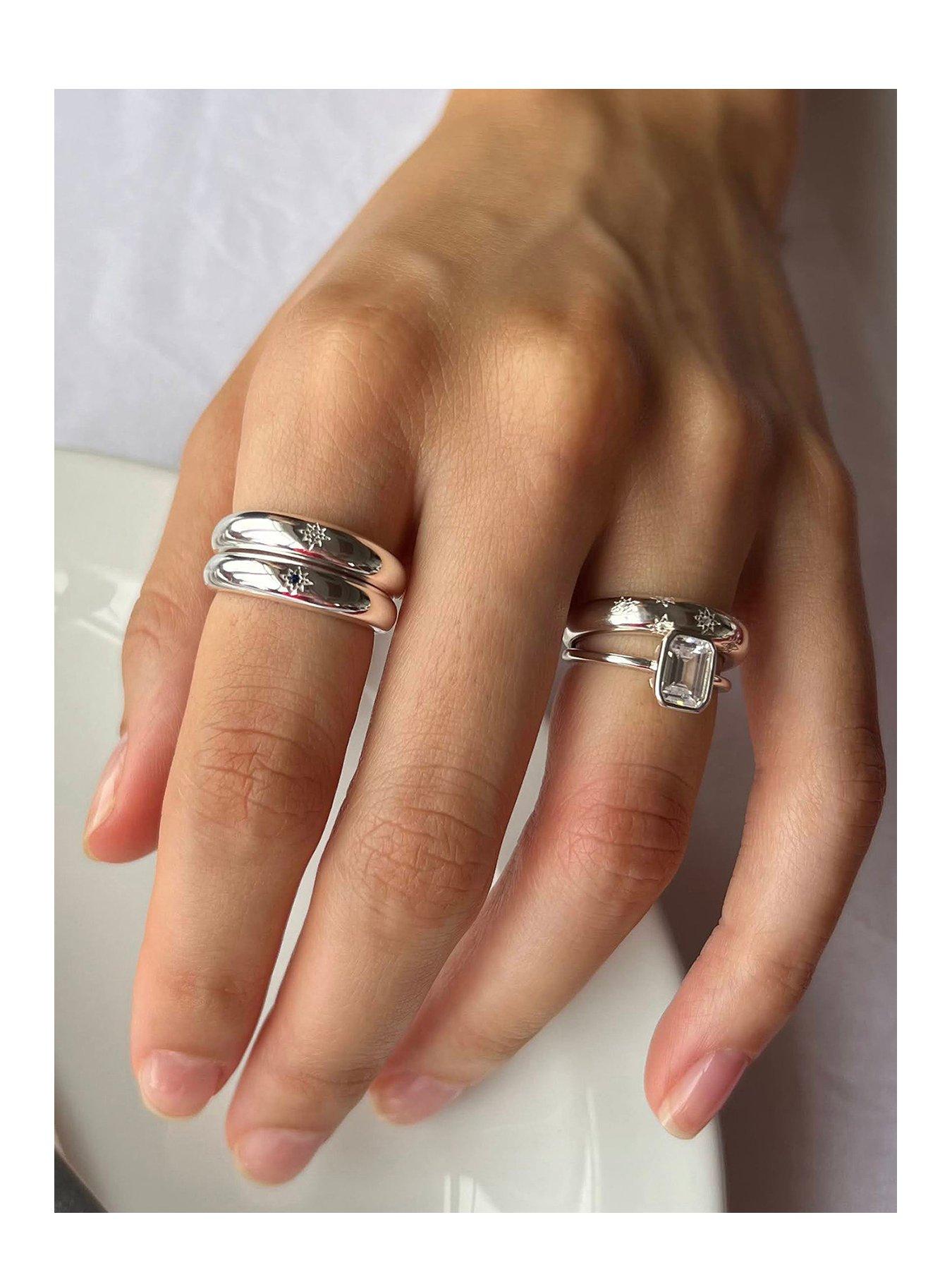Image 2 of 5 of Seol + Gold Sapphire Star Domed Ring