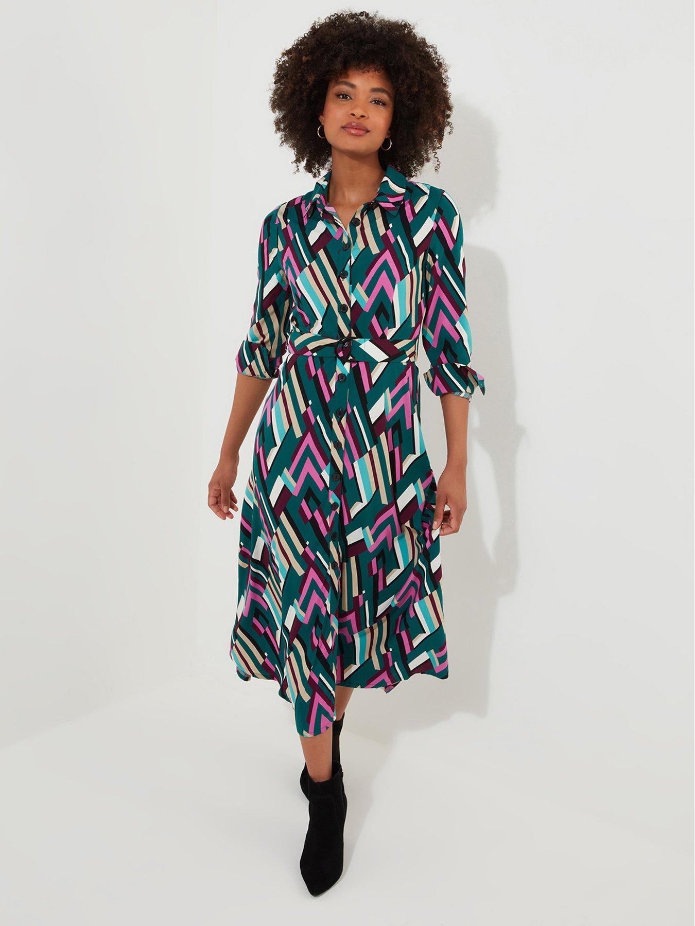 Image 2 of 6 of Joe Browns Geometric Print Shirt Dress - Multi