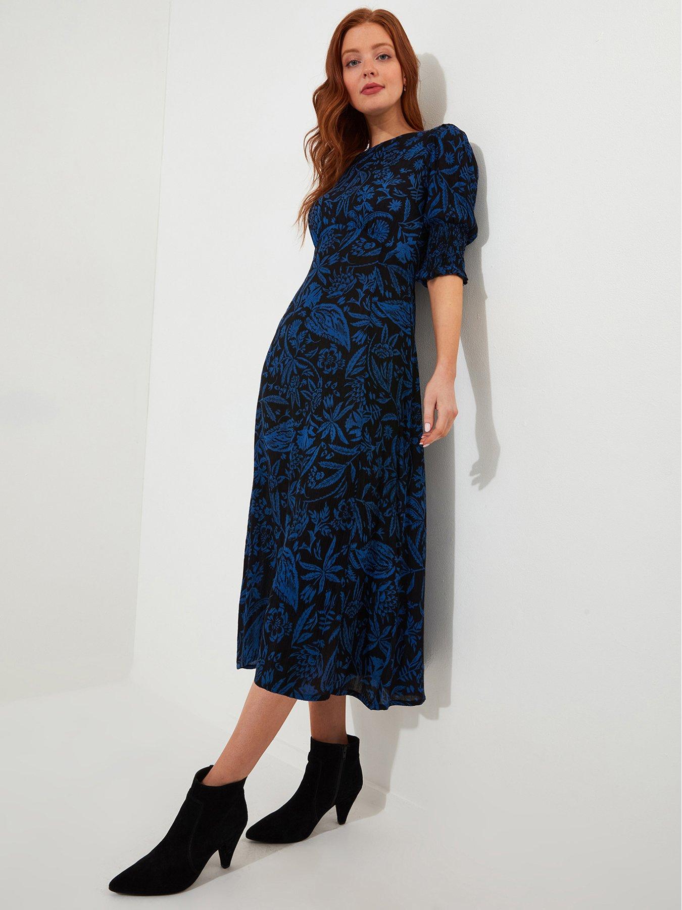 Image 1 of 6 of Joe Browns Floral Printed Midi Dress - Blue