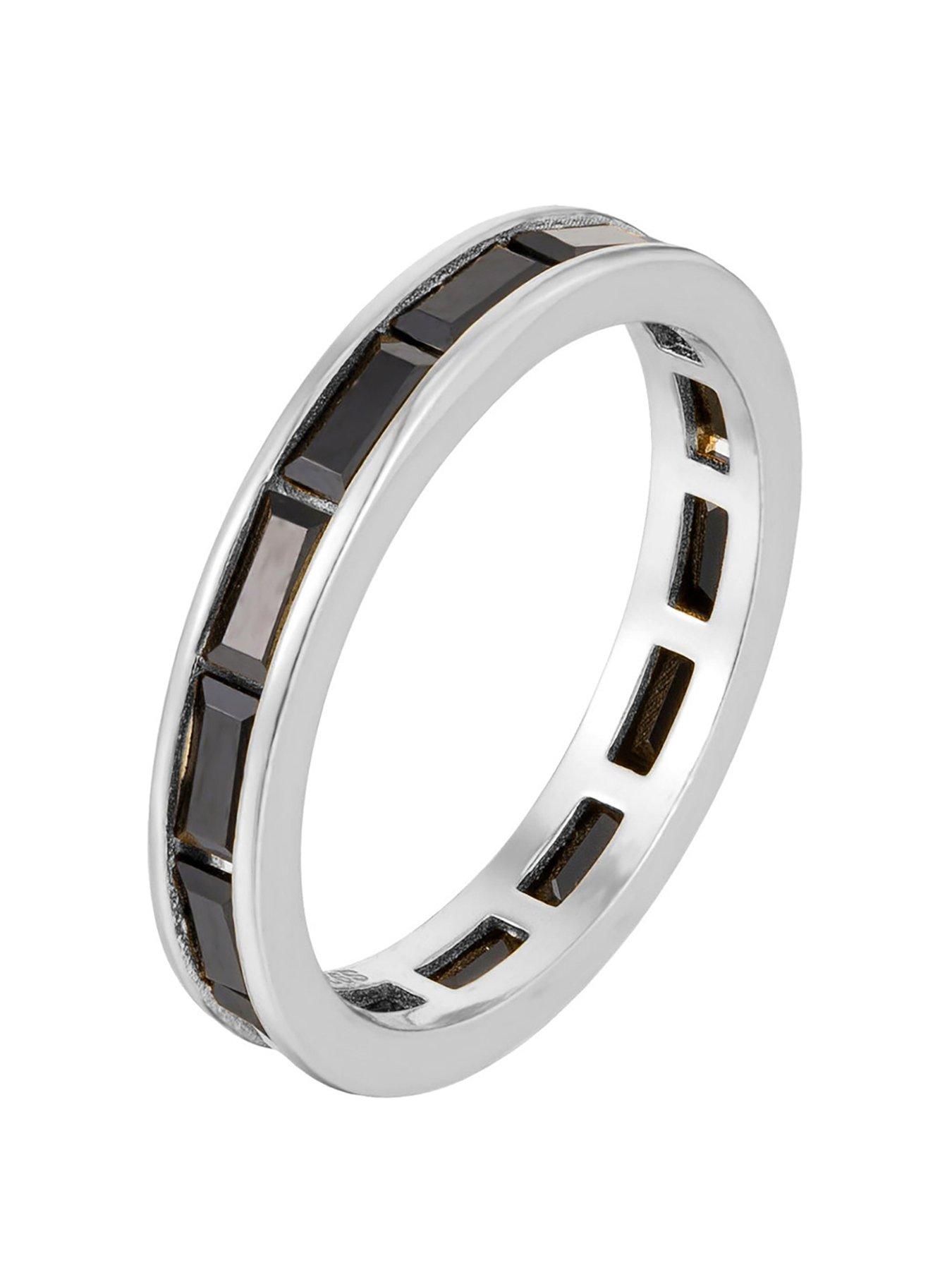 Product photograph of Seol Gold Black Cz Eternity Ring from very.co.uk