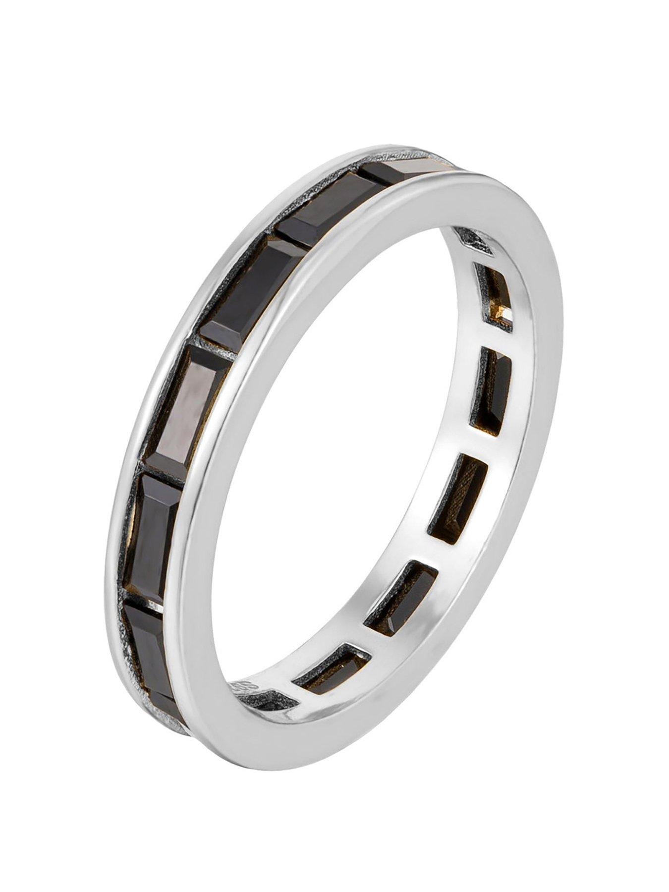 Image 1 of 6 of Seol + Gold Black CZ Eternity Ring