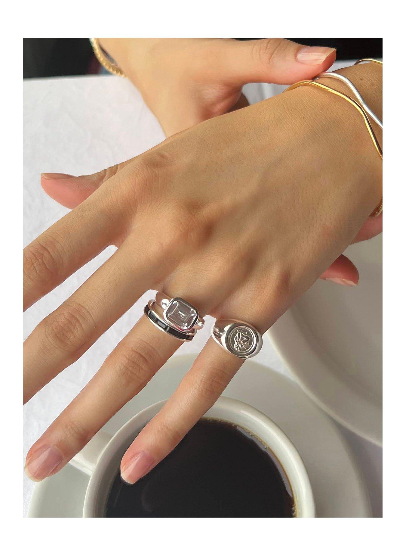 Image 2 of 6 of Seol + Gold Black CZ Eternity Ring