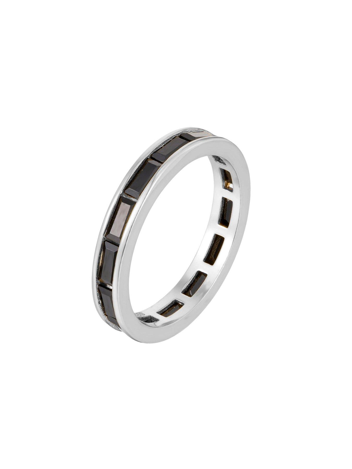 Image 4 of 5 of Seol + Gold Black Cz Eternity Ring - Silver