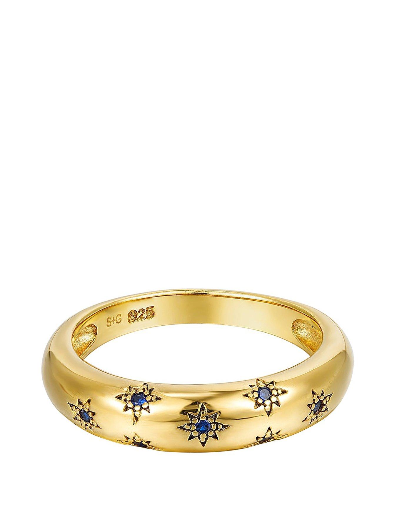 Seol + Gold Starry Sapphire Domed Ring