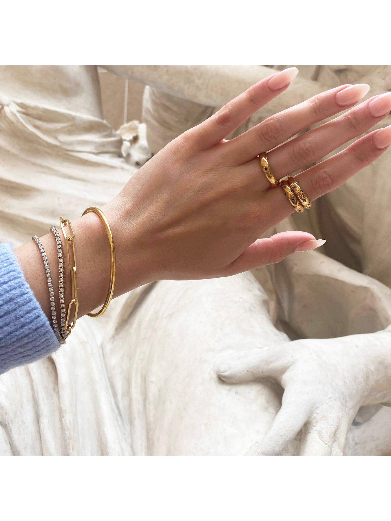 Image 2 of 5 of Seol + Gold Starry Sapphire Domed Ring