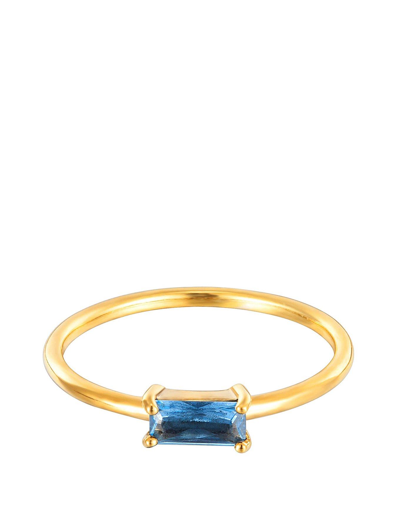 Product photograph of Seol Gold Topaz Cz Baguette Ring from very.co.uk