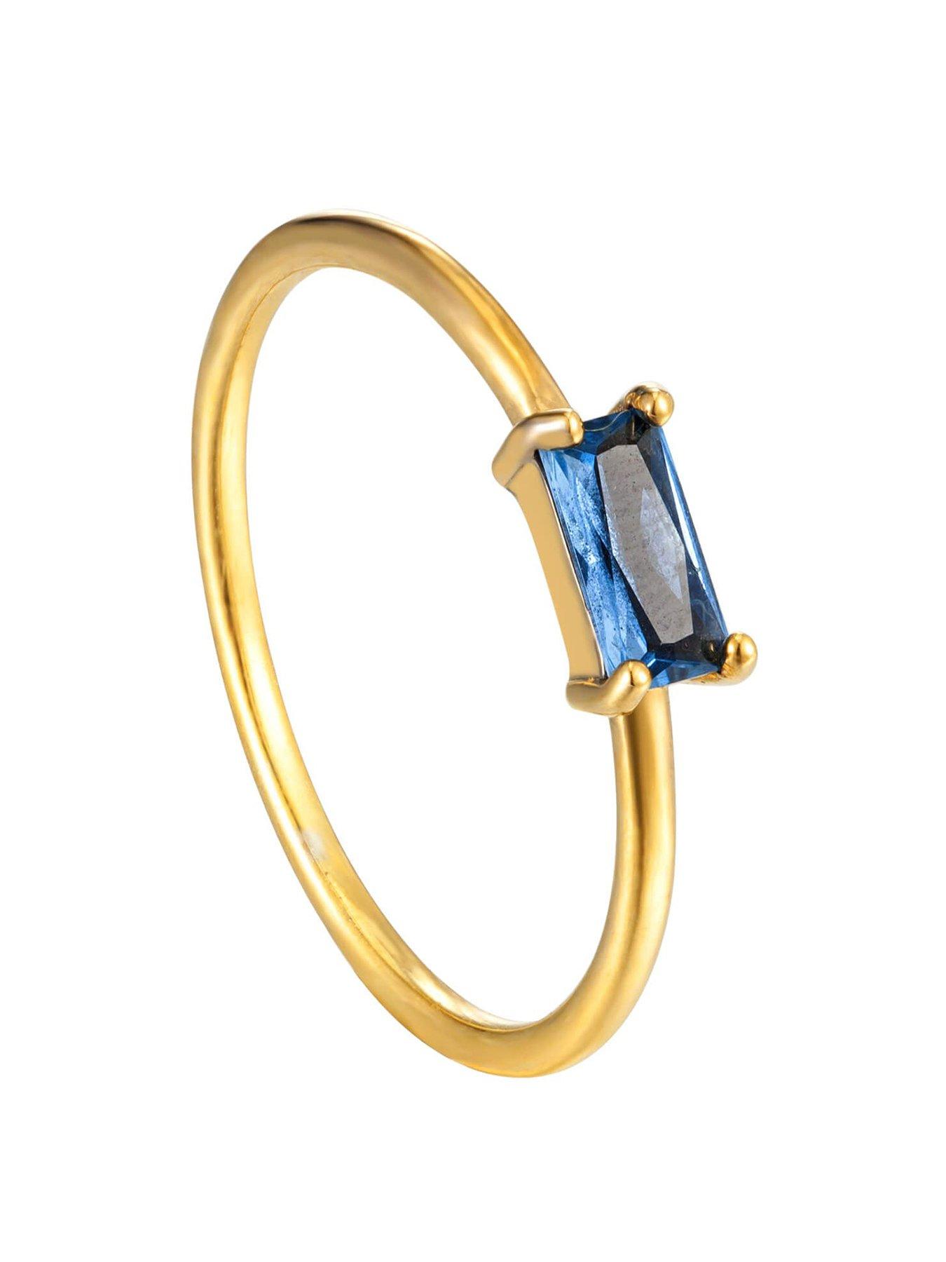 Image 3 of 5 of Seol + Gold Topaz CZ Baguette Ring