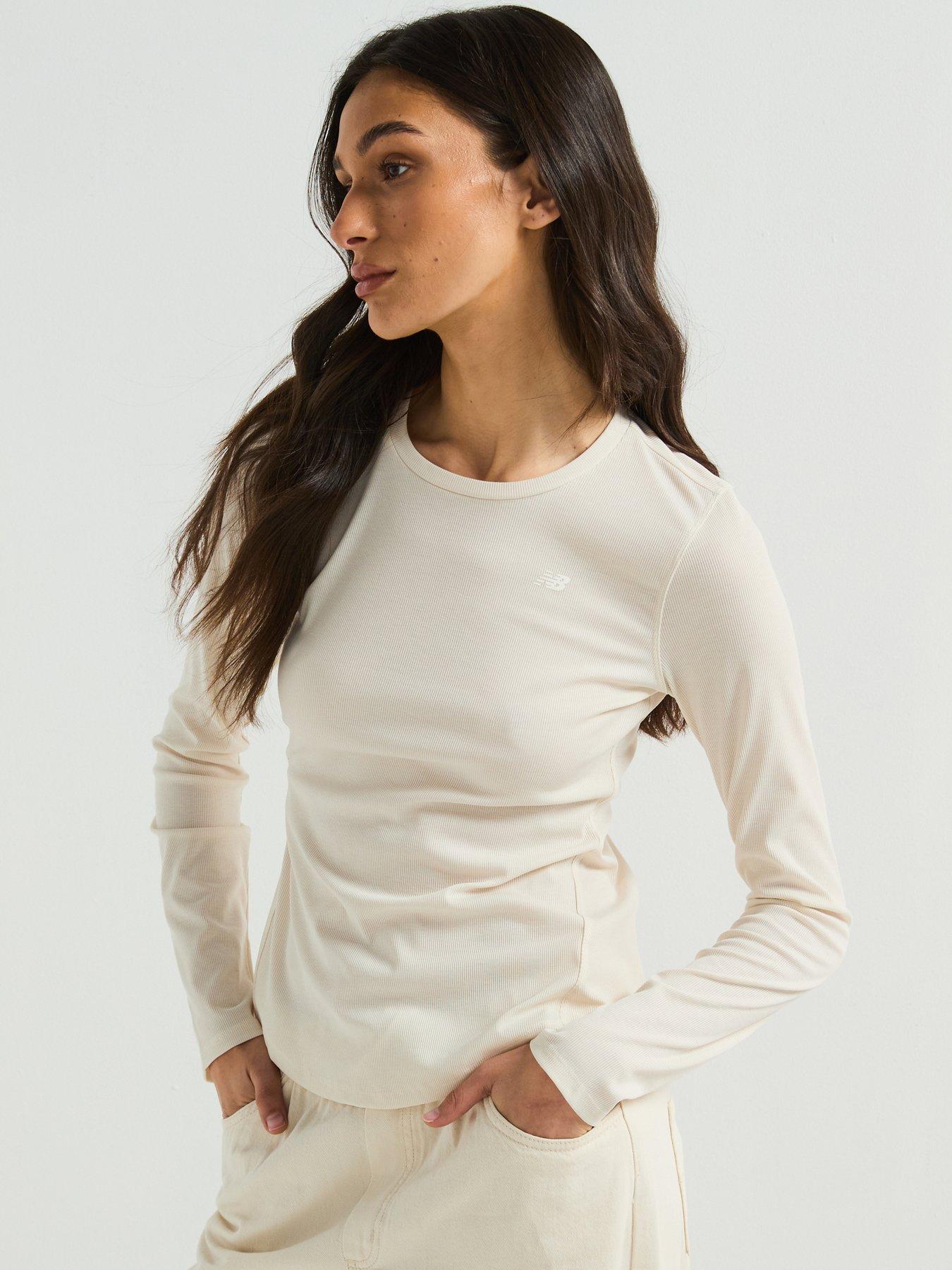 undefined Womens Micro-rib Long Sleeve - Off White