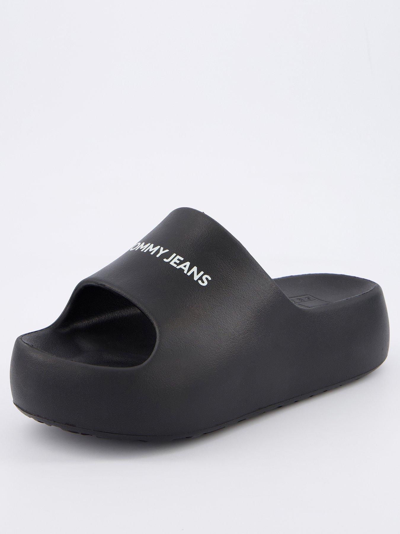 undefined Flatform Logo Pool Sliders - Black