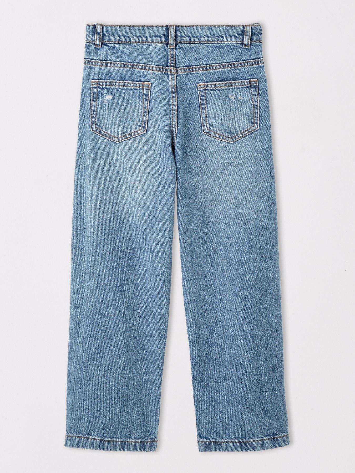 Image 3 of 5 of V by Very Girls Wide Leg Denim Jeans - Blue
