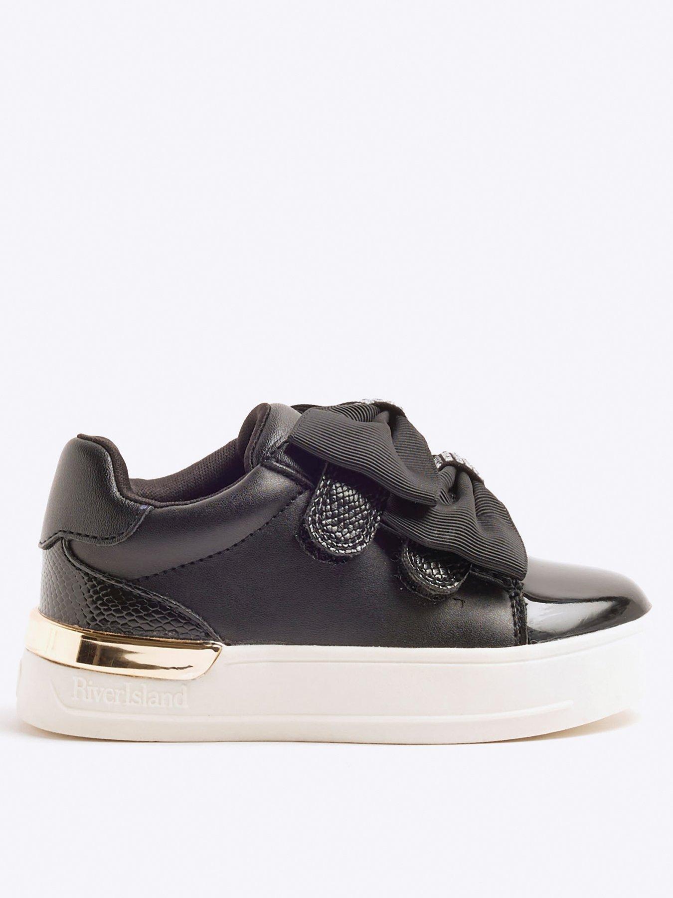 Mini Girl Bow Plimsolls Black