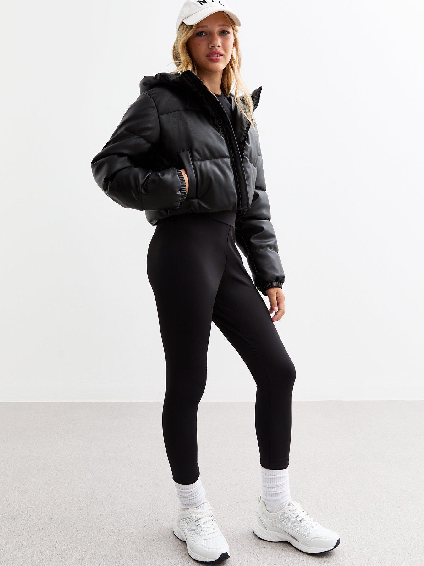 Cropped Puffer Newlook Padded Coats New Look 915 Girls Black Faux
