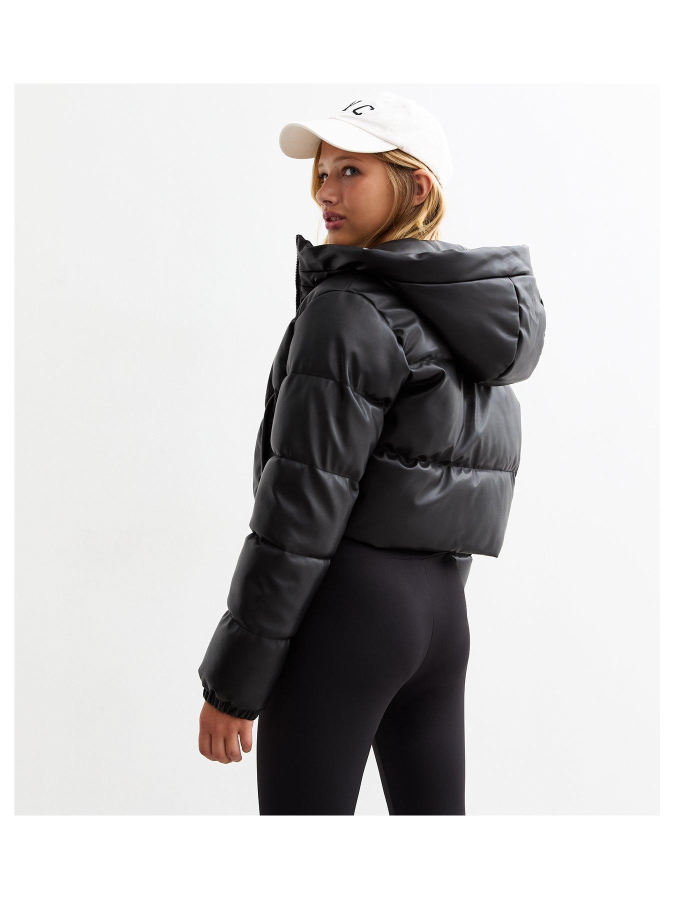 Cropped Puffer New Look Parka Coat In Black New Look 915 Girls
