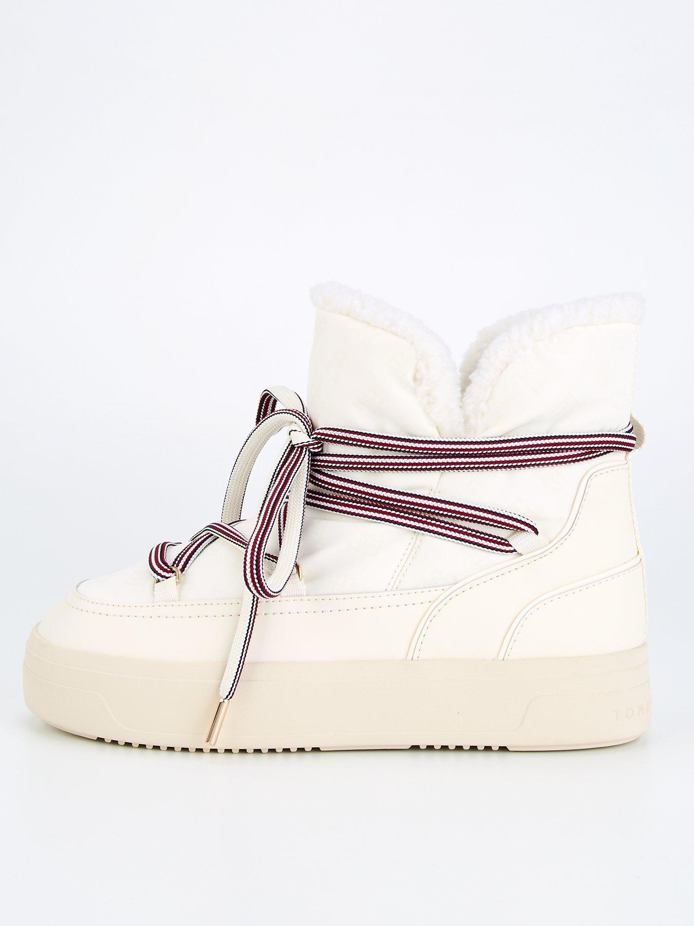 undefined Monogram Faux Fur Snowboot - White