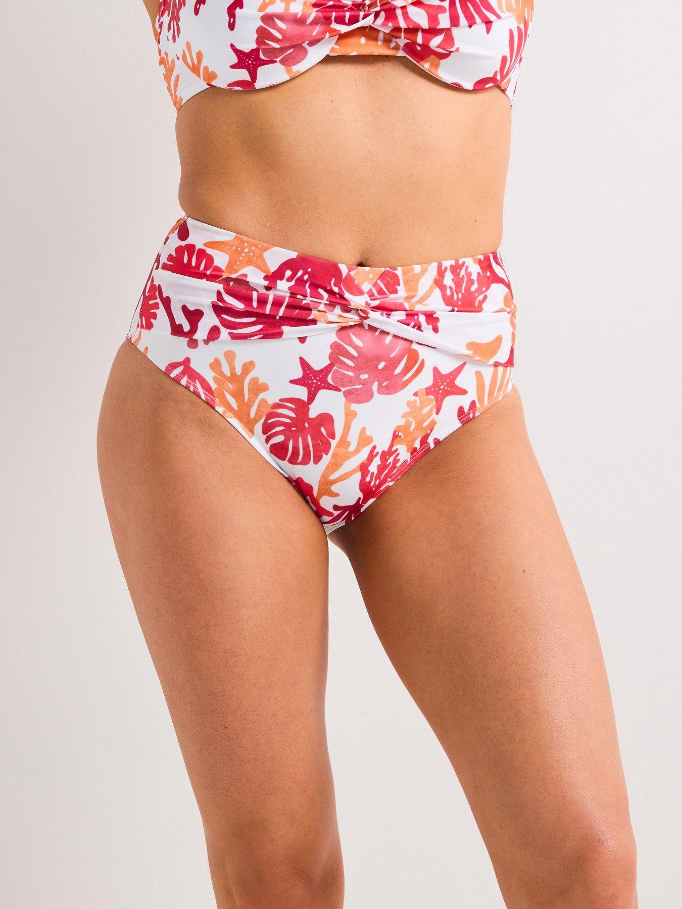 undefined Twist Detail High Waisted Brief - Print