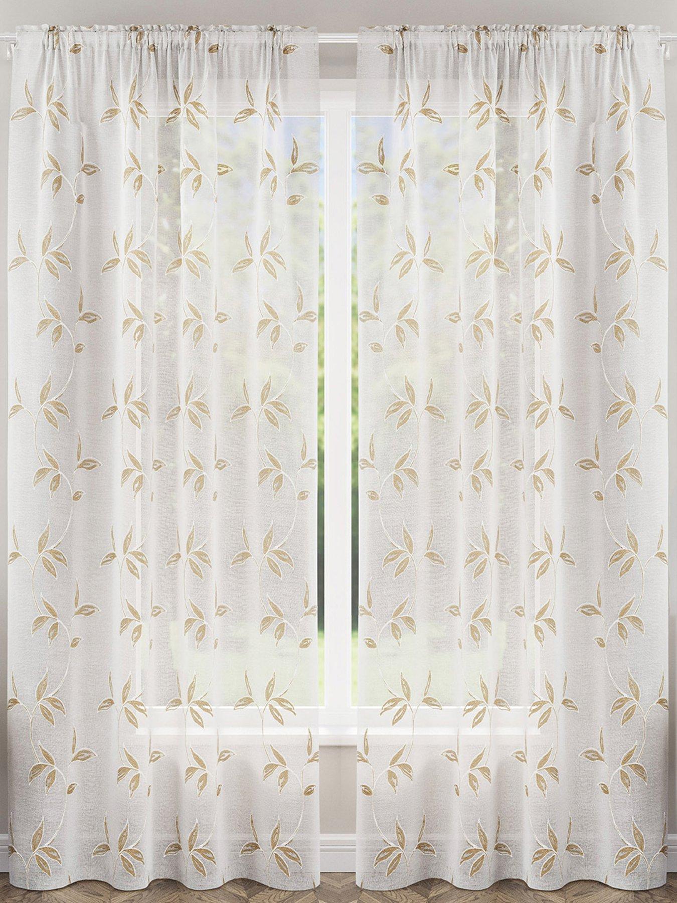 Very Home Floral Trail Slot Top Voile Pair