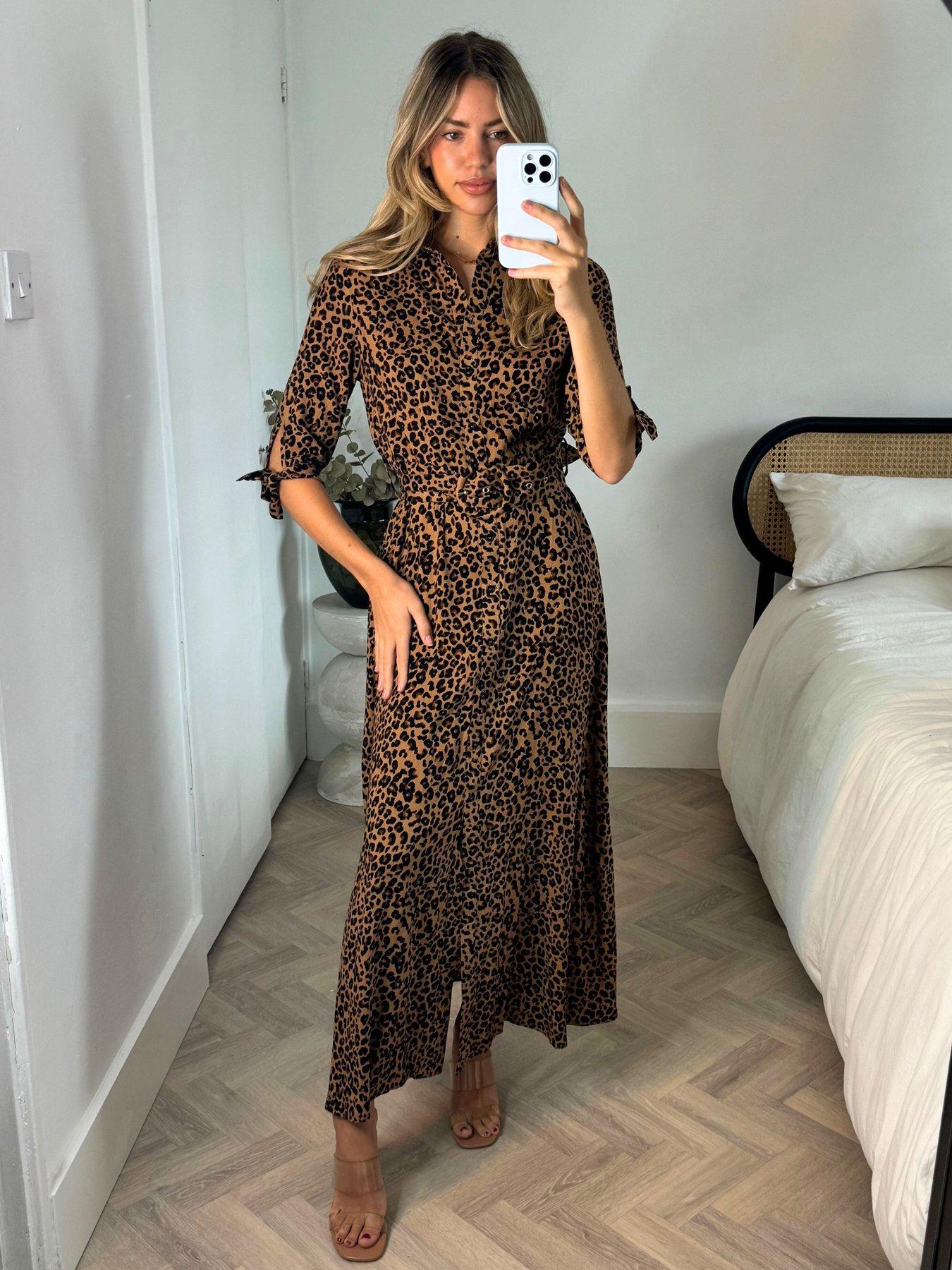 Style Cheat Animal Print Shirt Midi Dress Multi Very