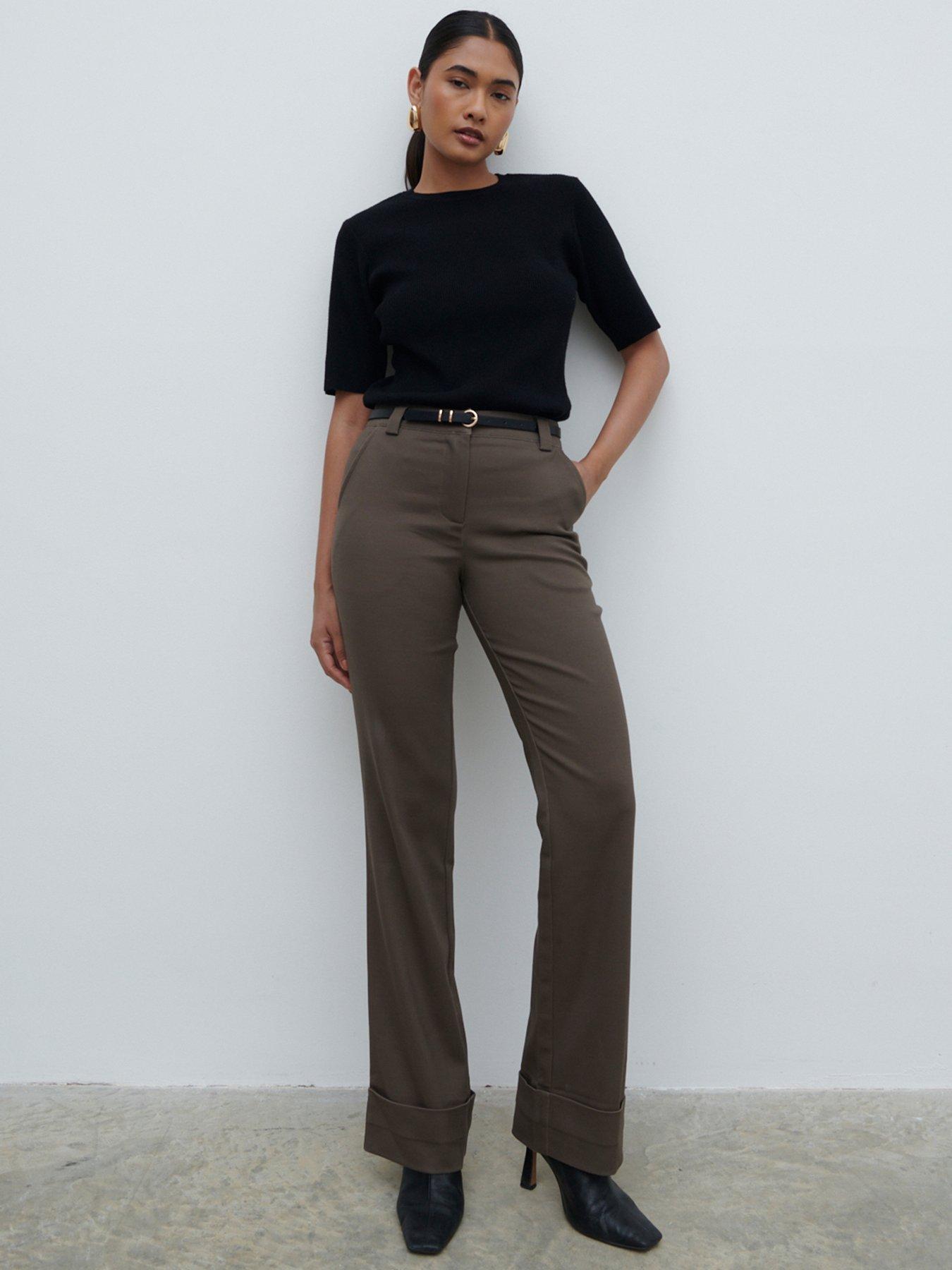 undefined Eddie Turn Up Trouser - Brown