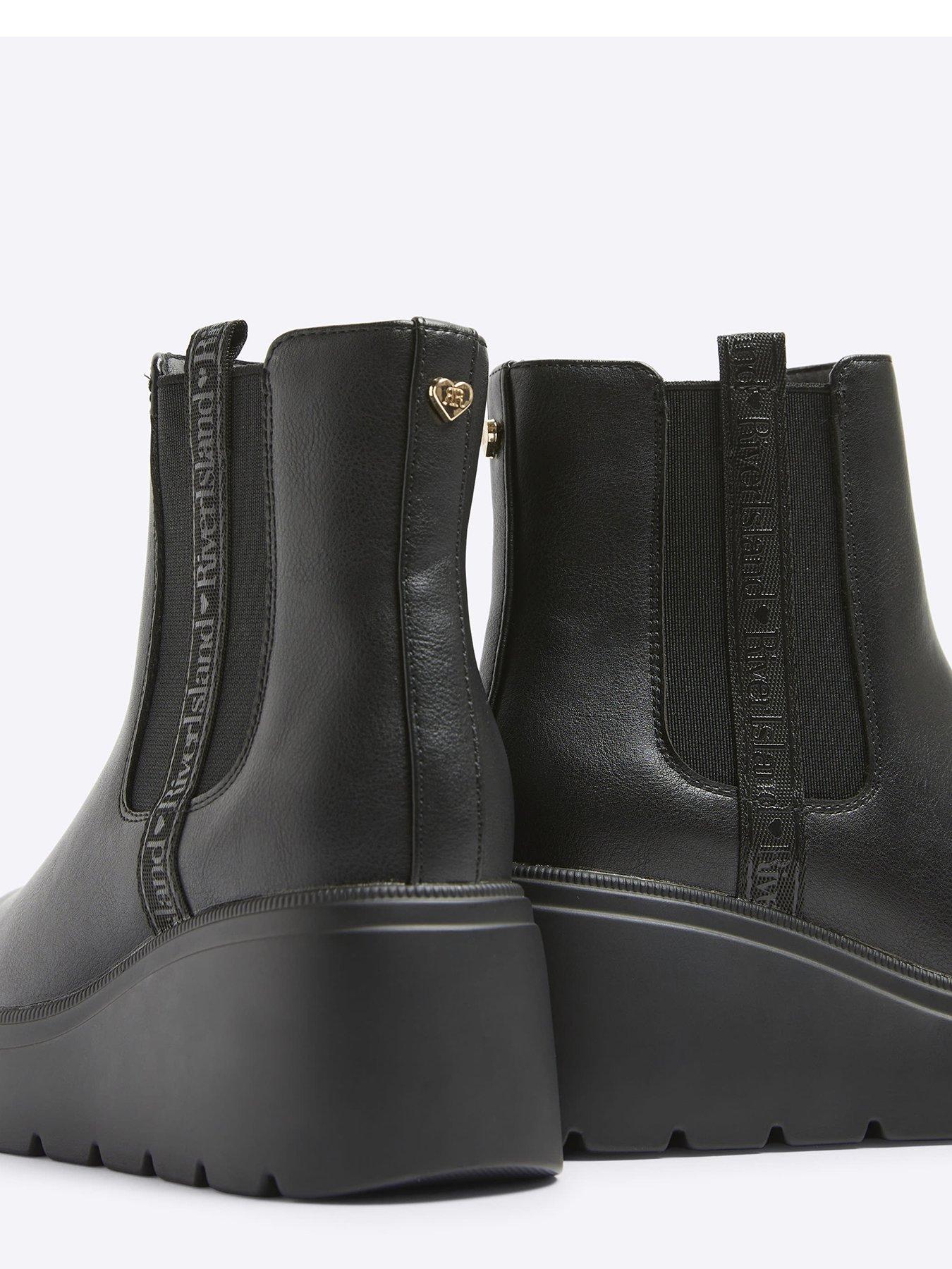 River Island Older Girl Wedge Boots Black Very