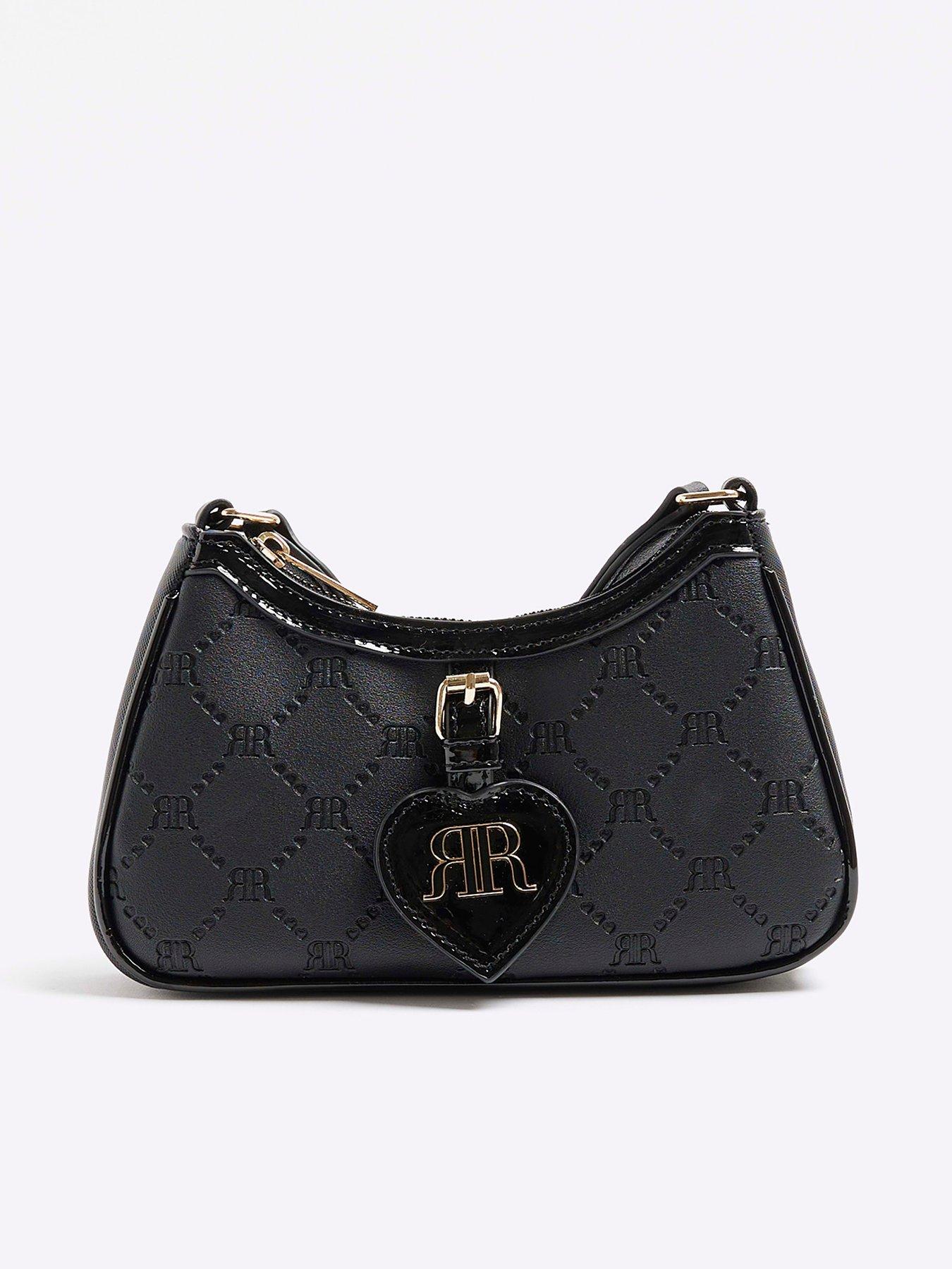 River Island Older Girl Embossed Monogram Cross Body Bag Black Very