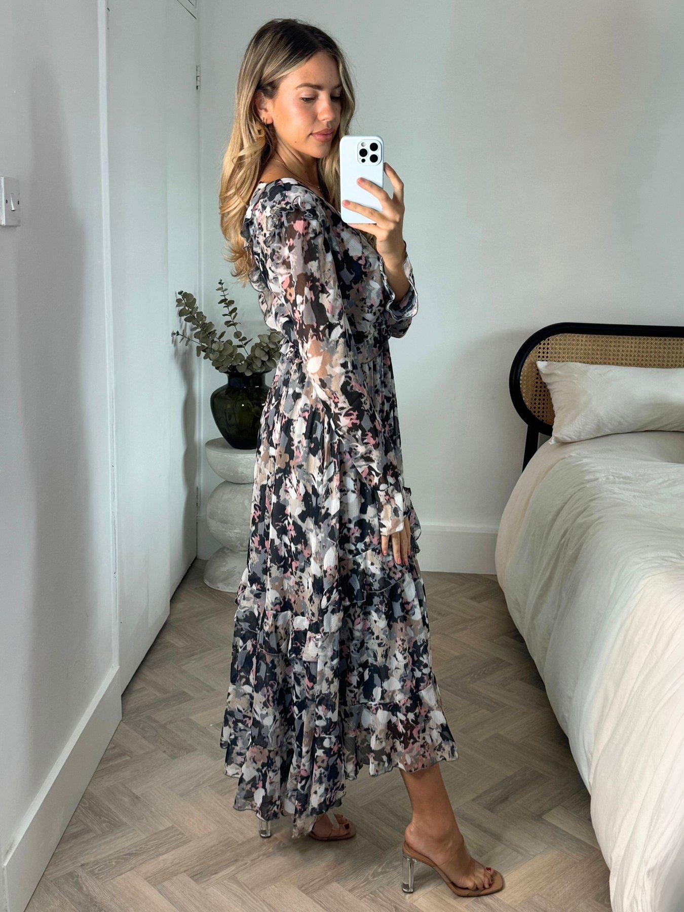 Style Cheat Floral Print Tiered Skirt Midi Dress - Multi | Very