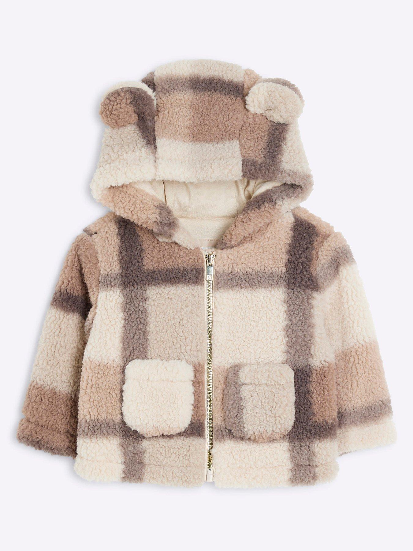 River island borg coat online