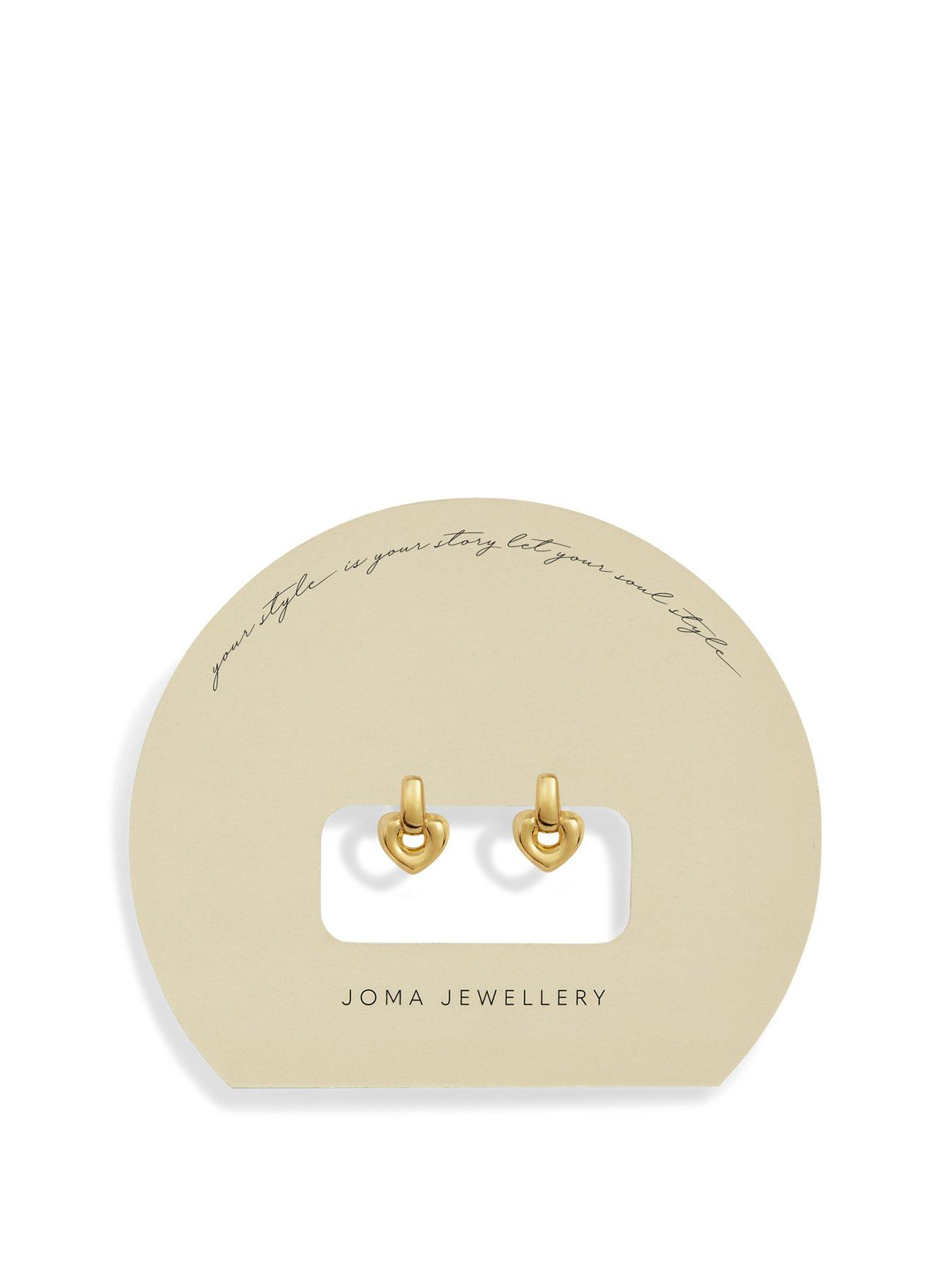 Product photograph of Joma Jewellery Soul Shine Drop Heart Earrings In Gold Plating from very.co.uk