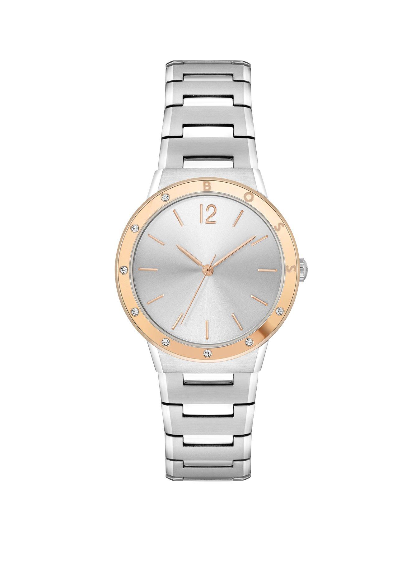 Product photograph of Boss Breath Ladies Stainless Steel Watch from very.co.uk