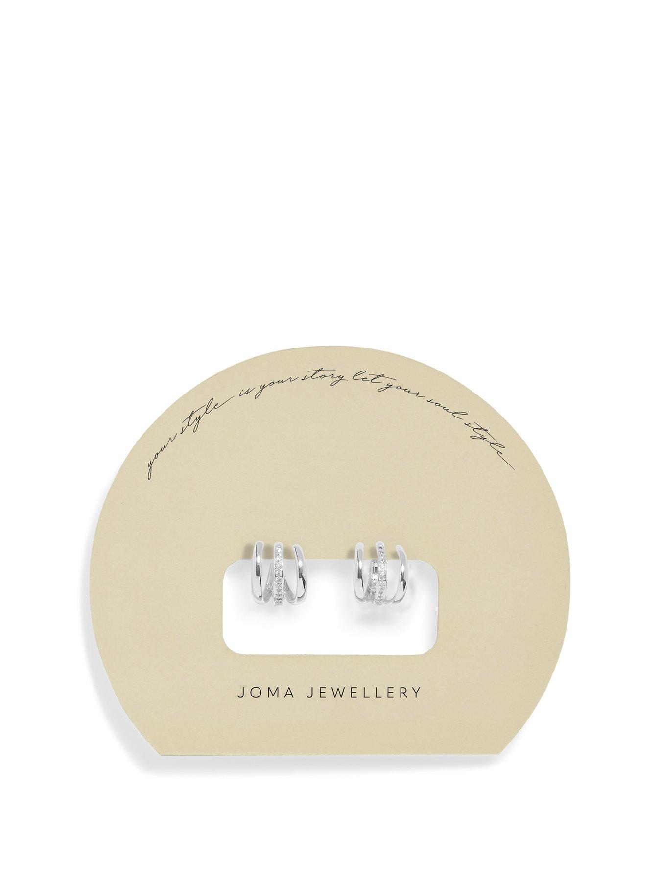 Product photograph of Joma Jewellery Soul Shine Pav Eacute Illusion Hoop Earrings In Silver Plating from very.co.uk