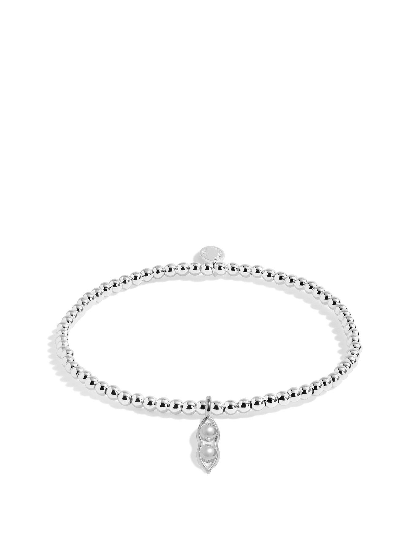 Product photograph of Joma Jewellery A Little Two Peas In A Pod Bracelet In Silver Plating from very.co.uk