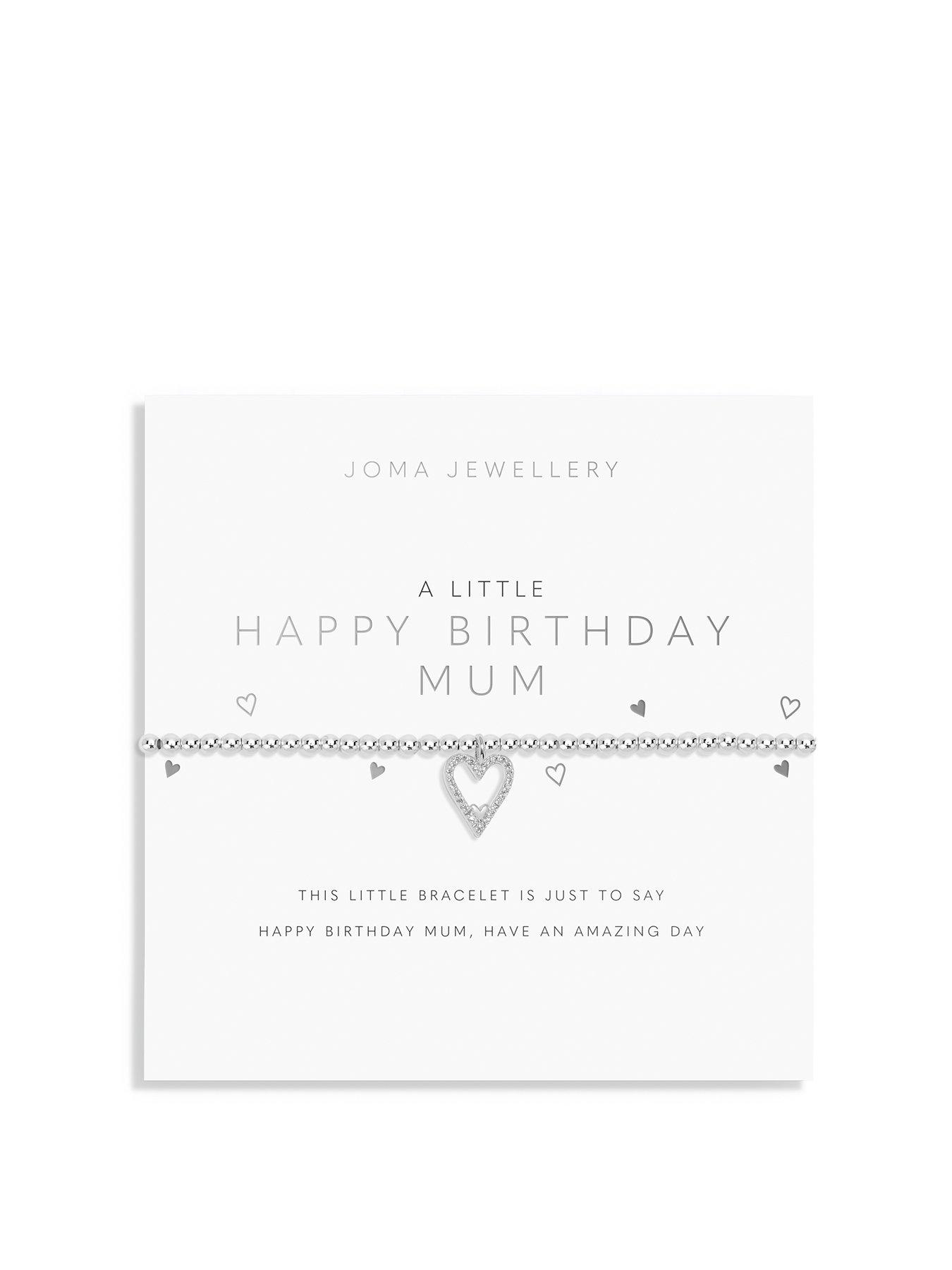 Product photograph of Joma Jewellery A Little Happy Birthday Mum Bracelet In Silver Plating from very.co.uk