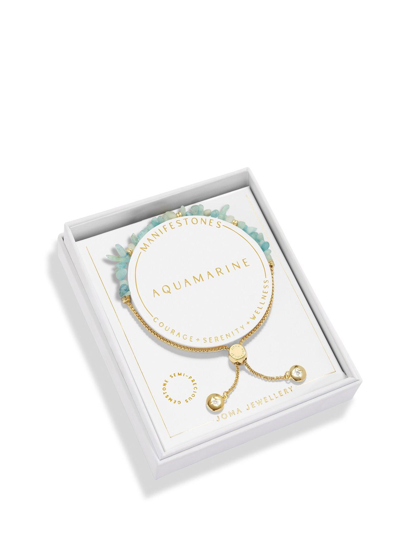 Product photograph of Joma Jewellery Manifestones Aquamarine Bracelet In Gold Plating from very.co.uk