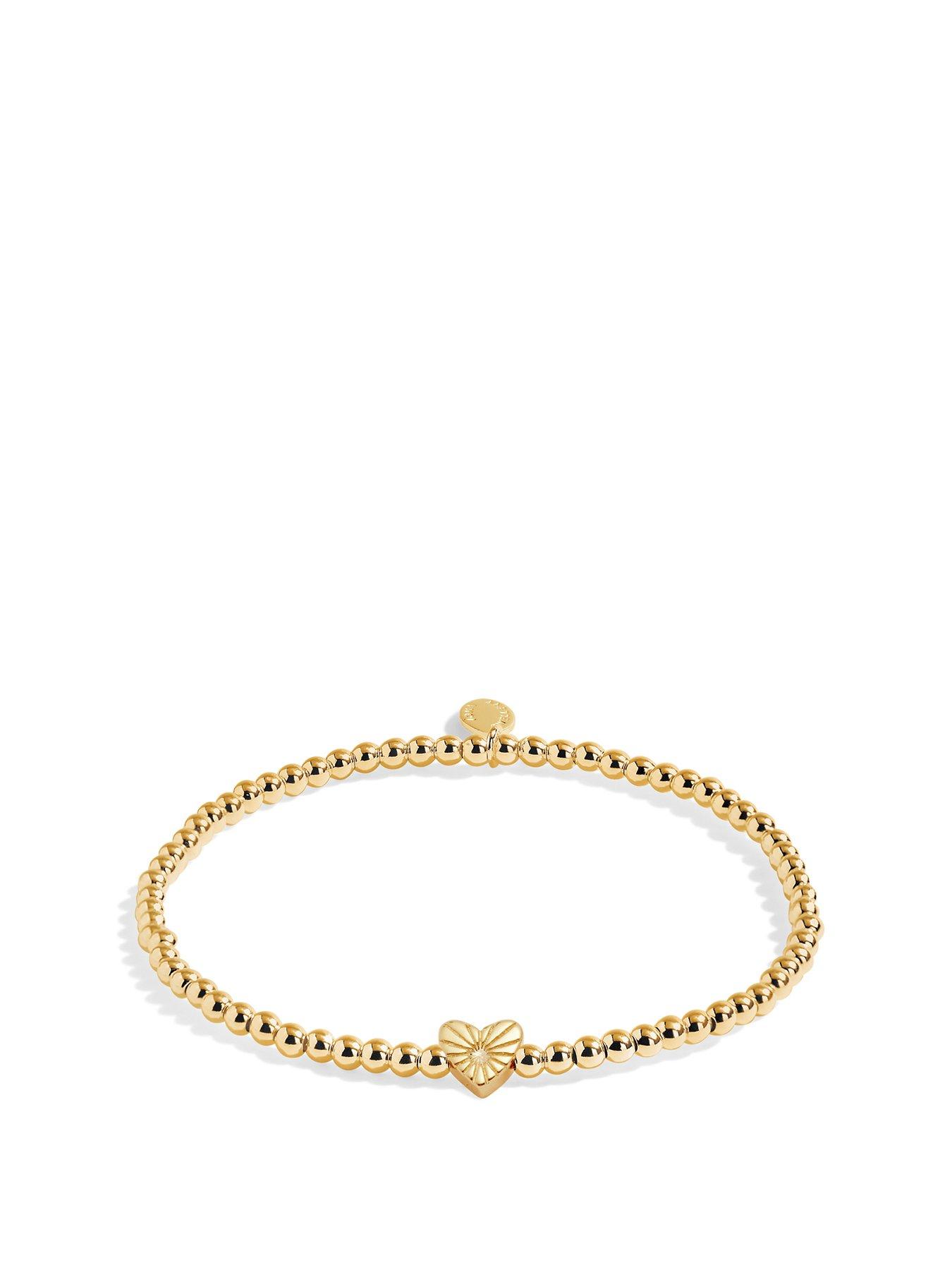 Product photograph of Joma Jewellery Share Happiness Loved Beyond Measure You Mean The World To Me Bracelet In Gold Plating from very.co.uk